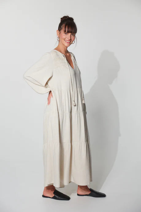 Haven Lauder Tiered Maxi Flax