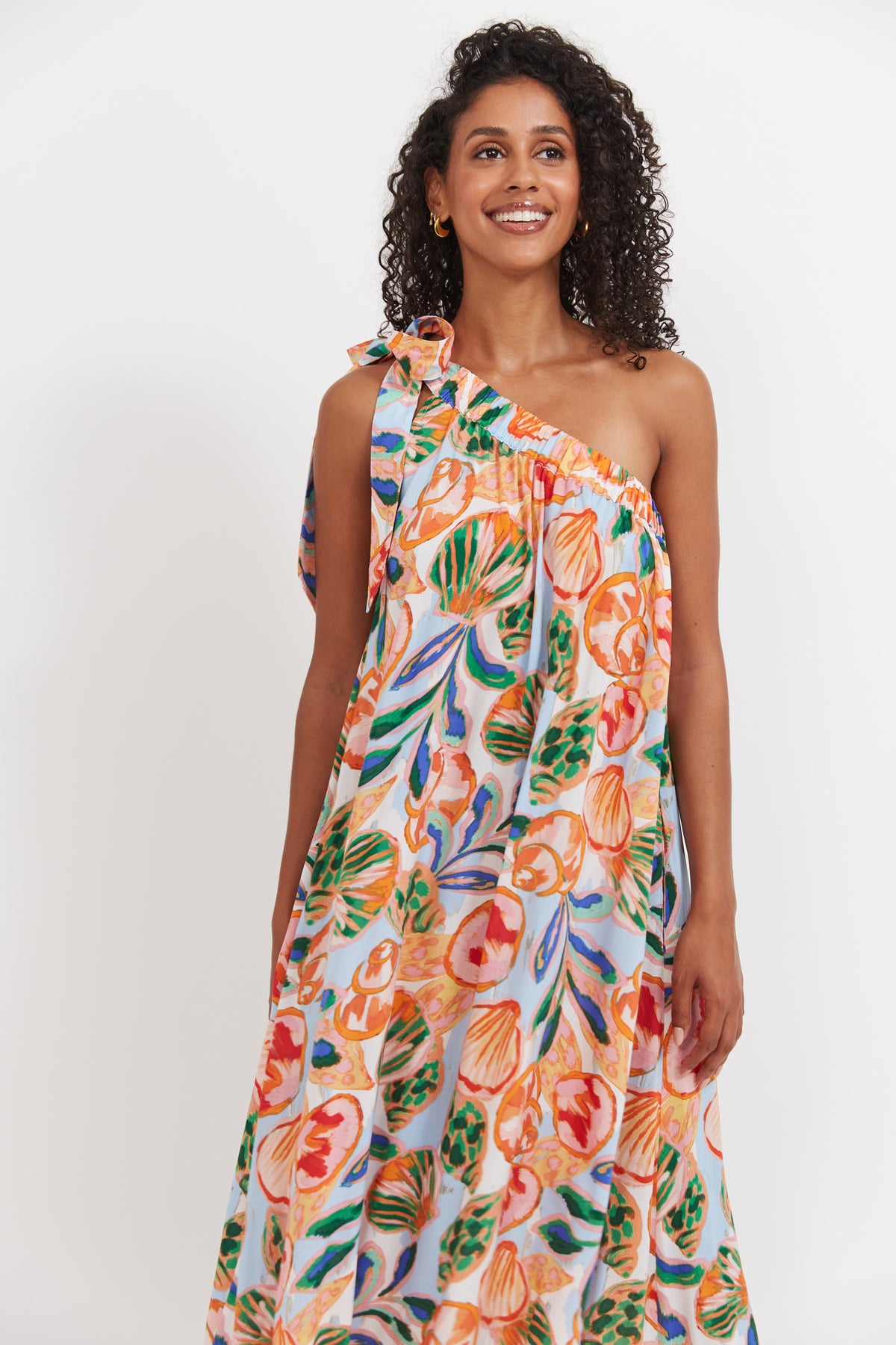 Haven Baja One Shoulder Dress Tide