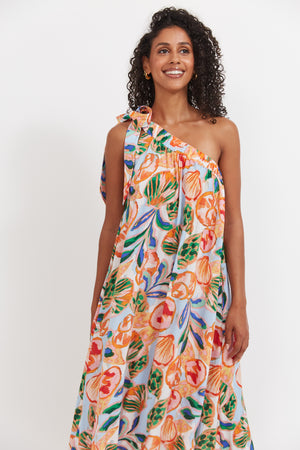 Haven Baja One Shoulder Dress Tide