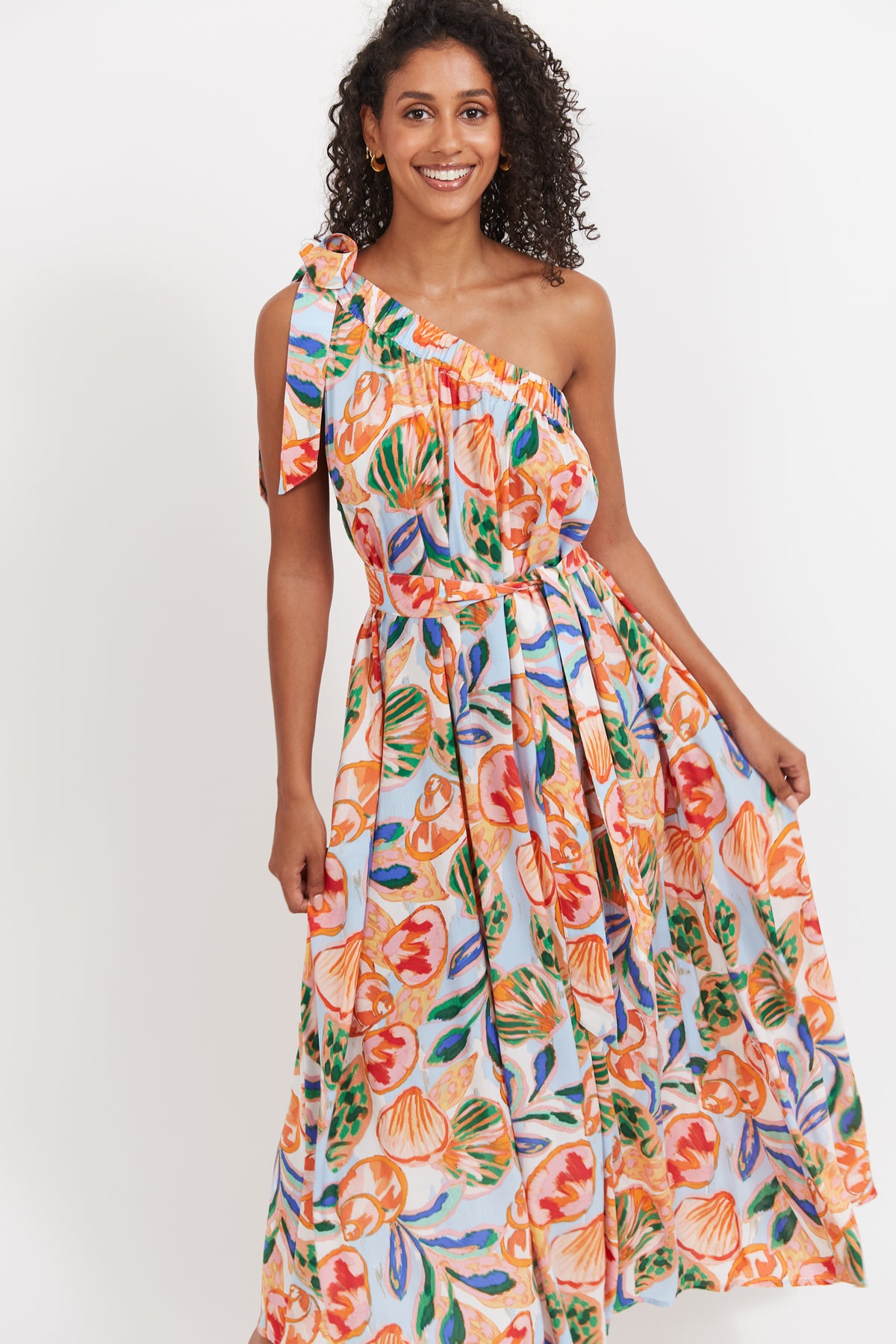 Haven Baja One Shoulder Dress Tide