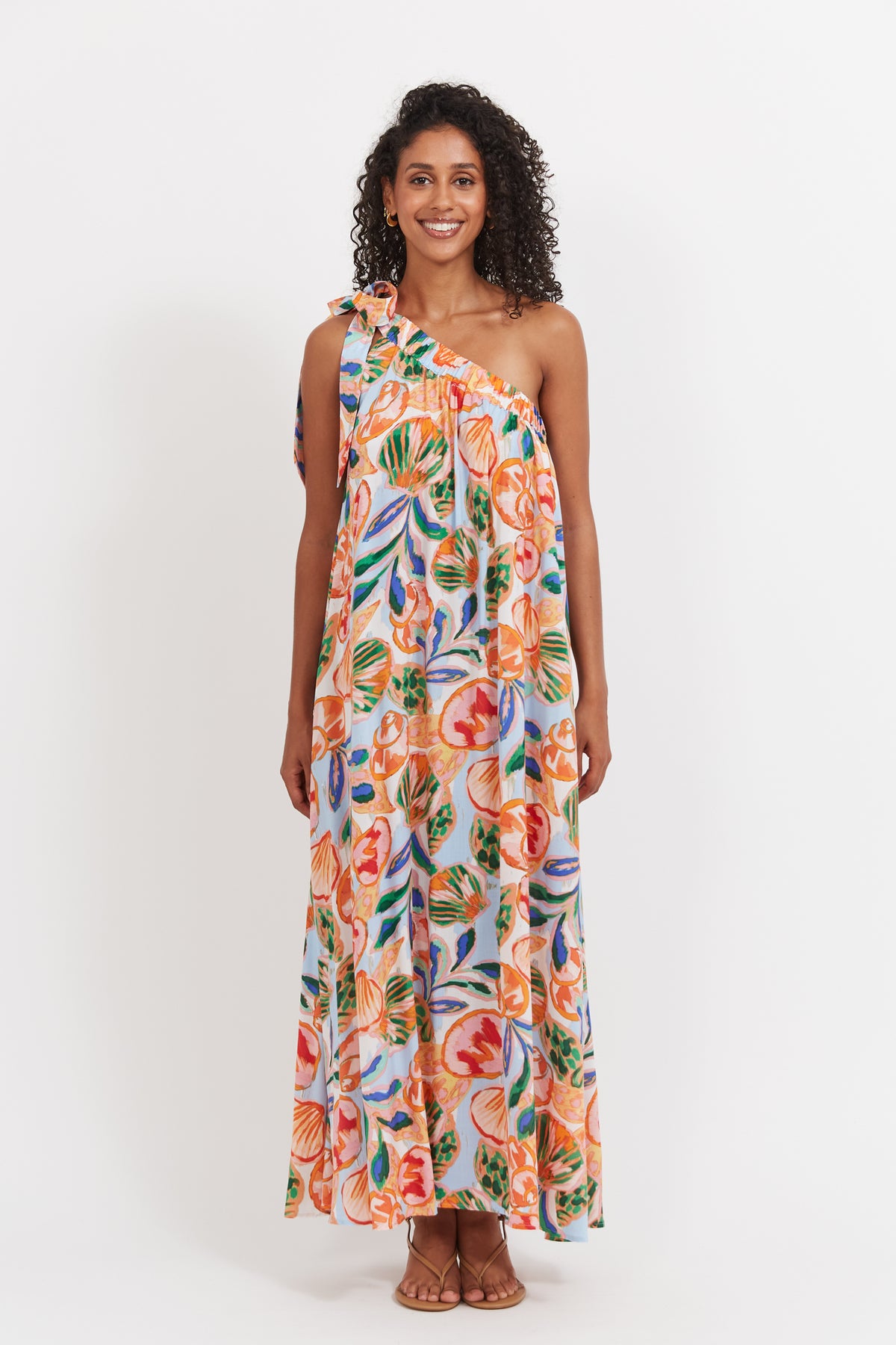Haven Baja One Shoulder Dress Tide