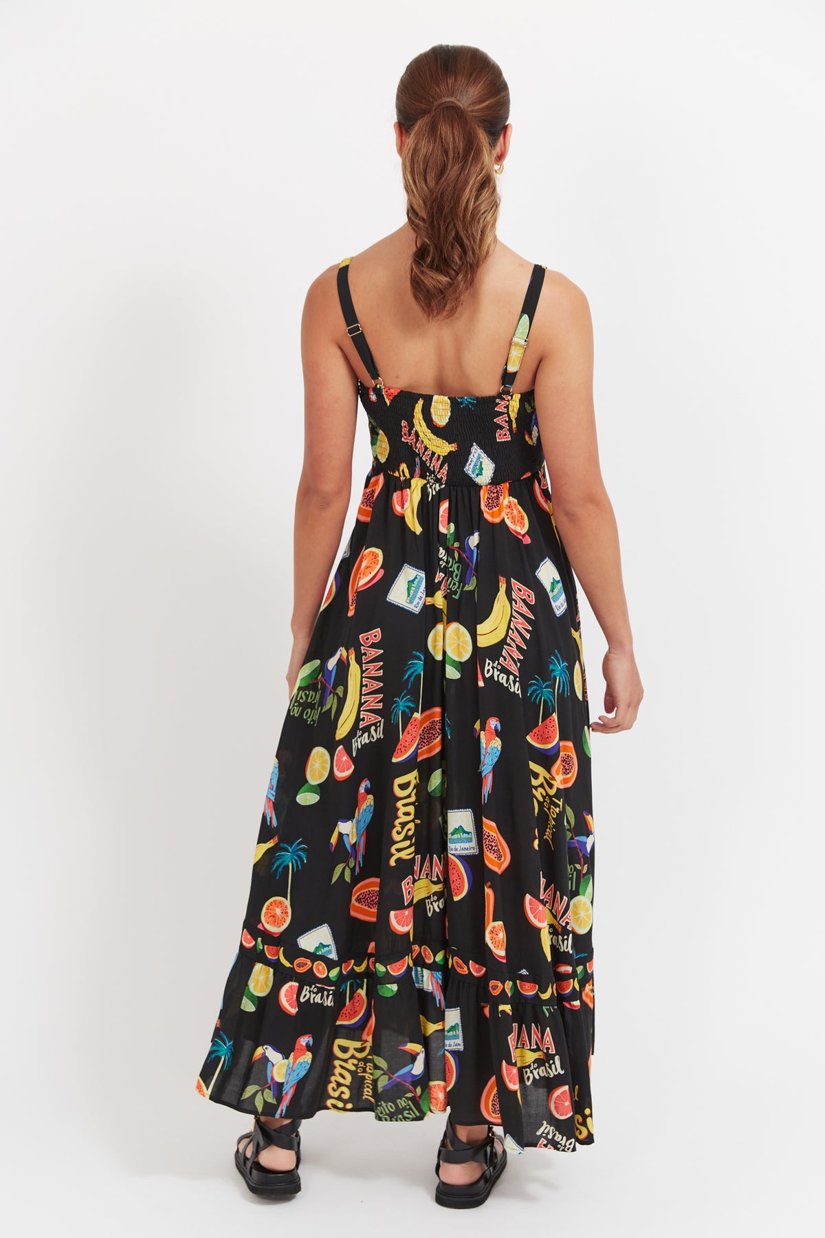 Haven Cabana Tank Maxi Dress Brasil Black