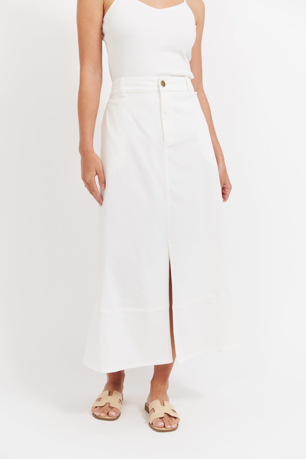 Haven Panama Maxi Skirt White