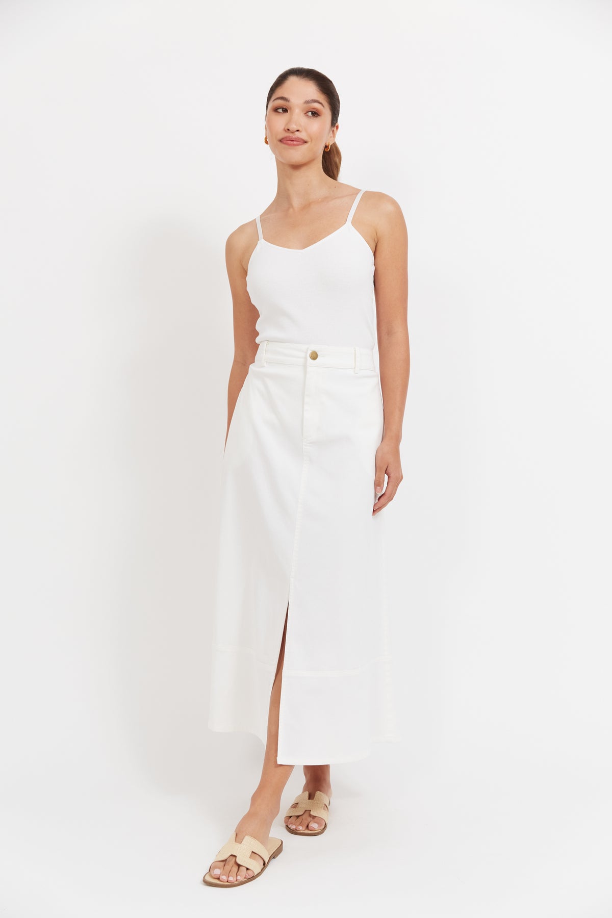 Haven Panama Maxi Skirt White
