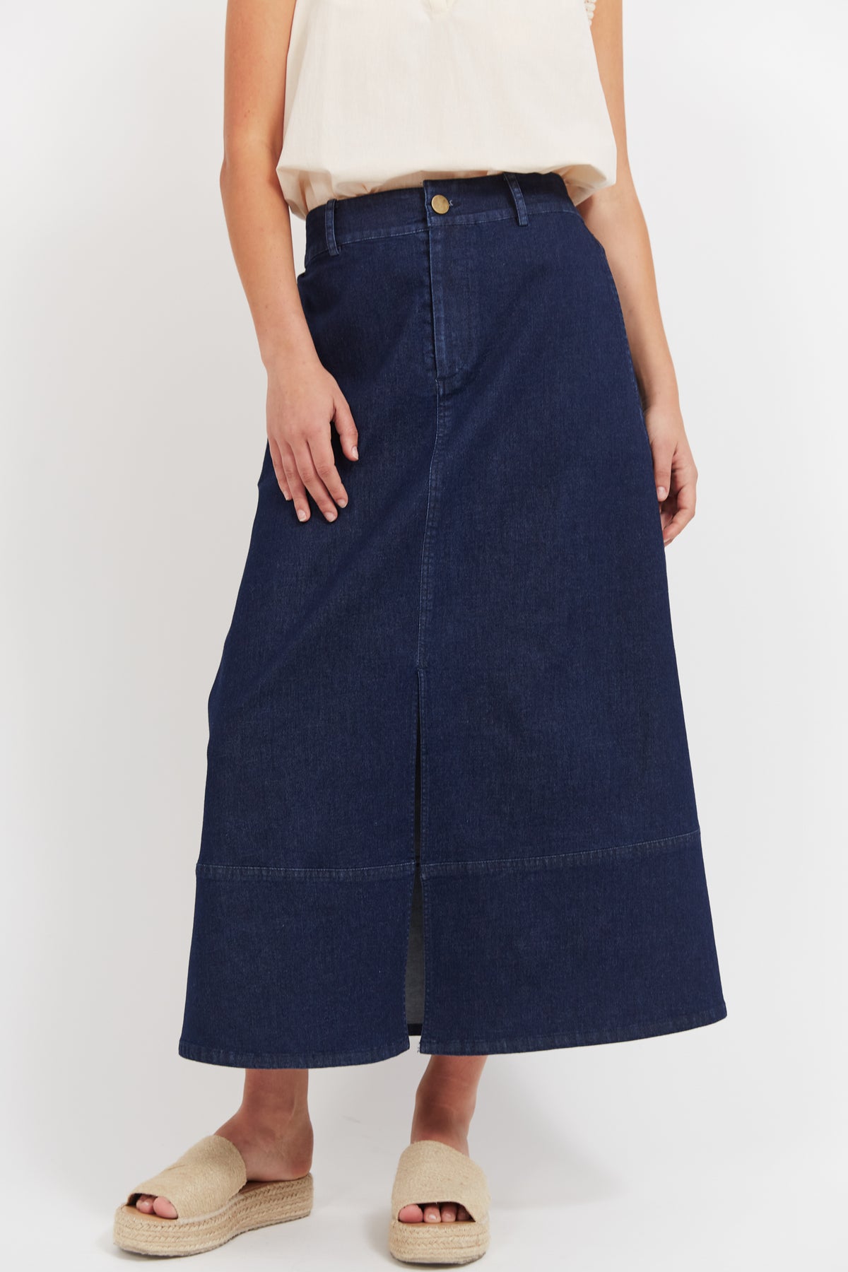 Haven Panama Maxi Skirt Indigo