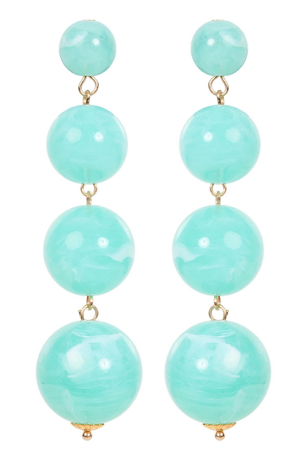Turquoise bead earrings on a white background