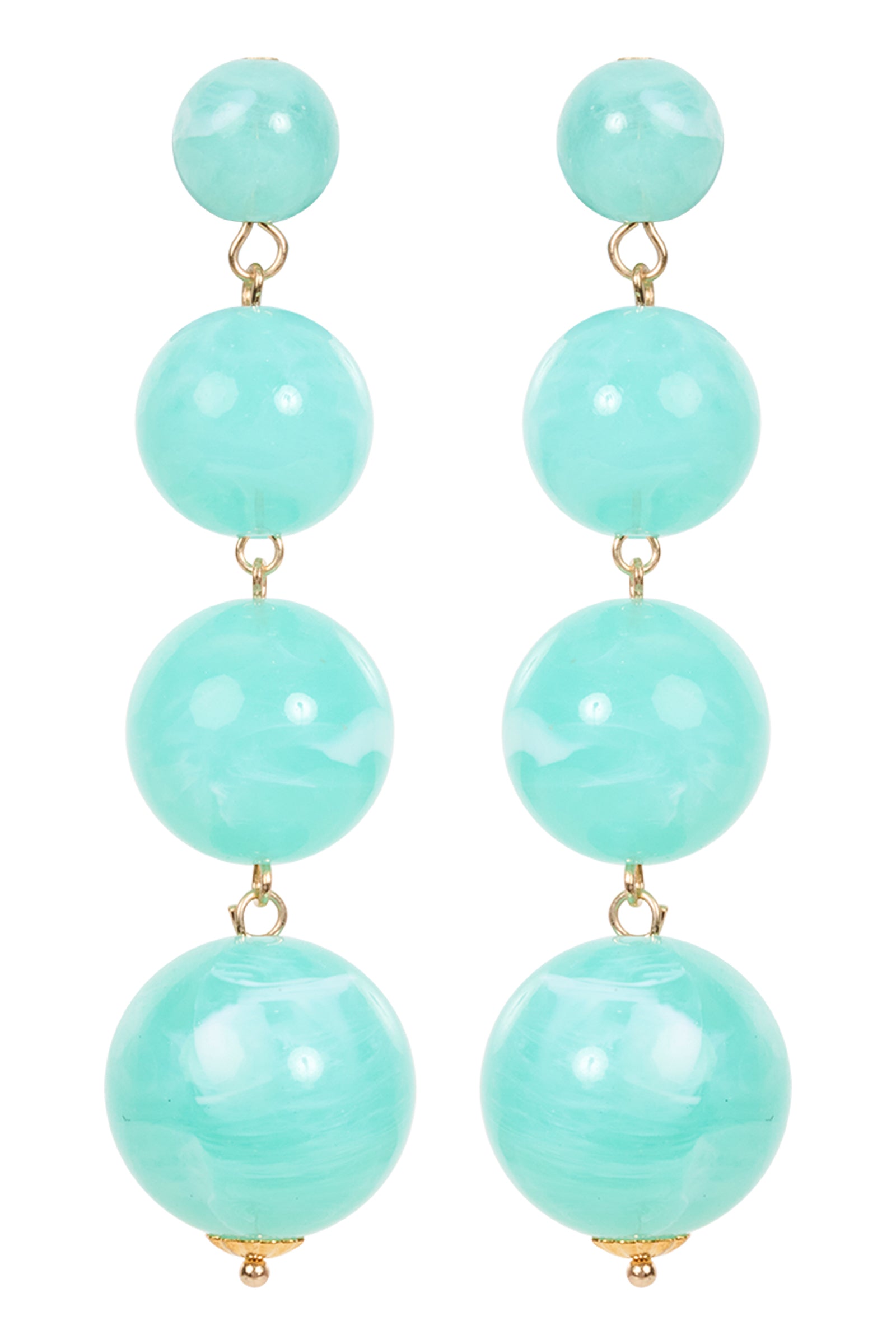 Turquoise bead earrings on a white background