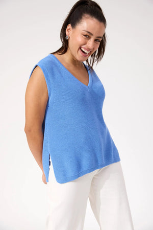 Haven Alaska Knit Vest Blue