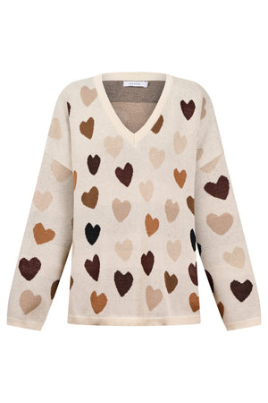 Haven Alaska Relaxed Heart Jumper Natural