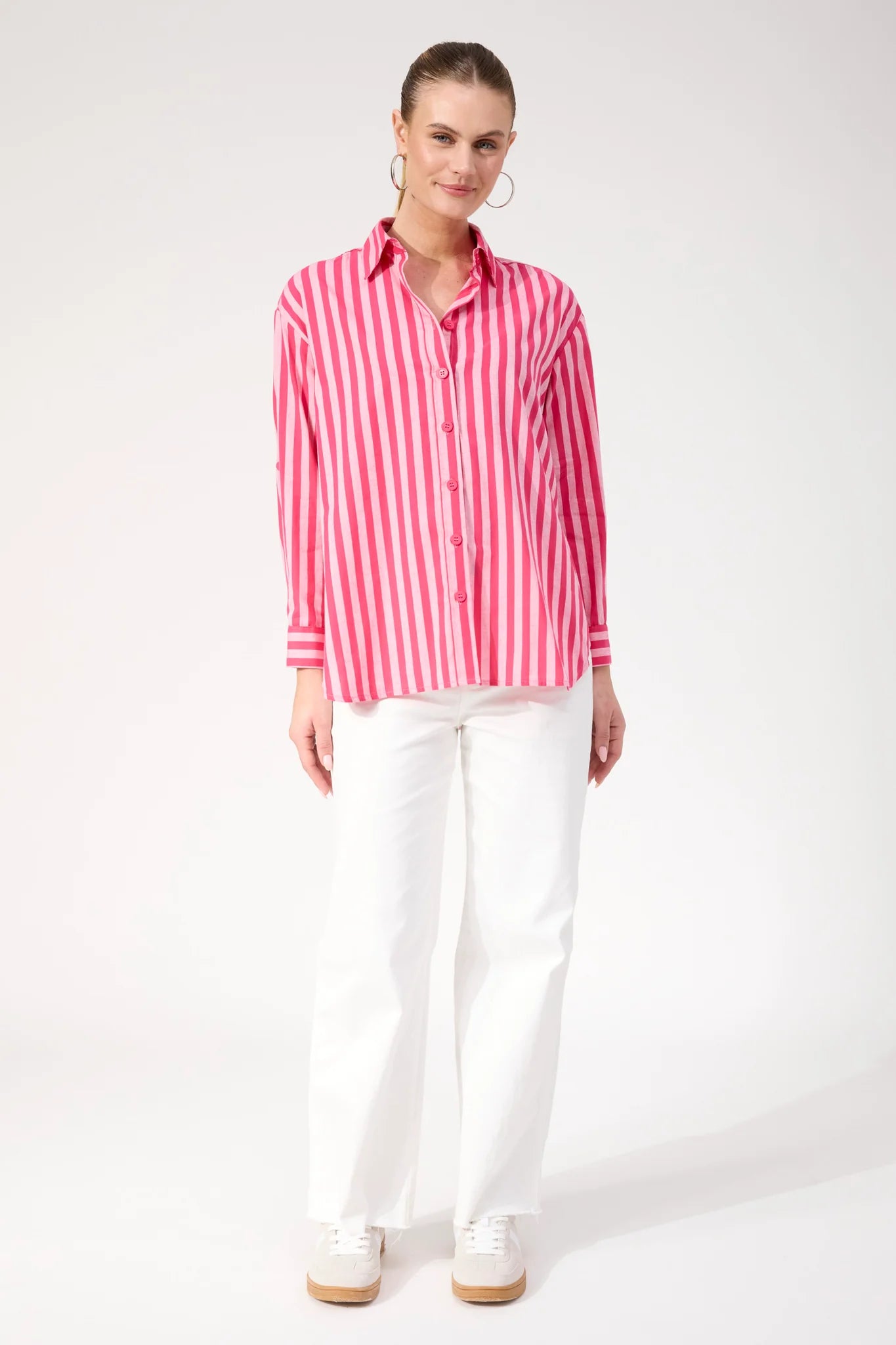 Haven Monterosa Stripe Shirt Hot Pink
