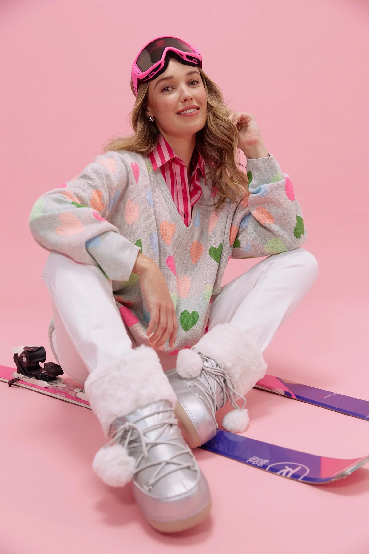 Haven Alaska Relaxed Heart Jumper Neon