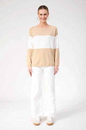 Haven Savoie Stripe Jumper Latte