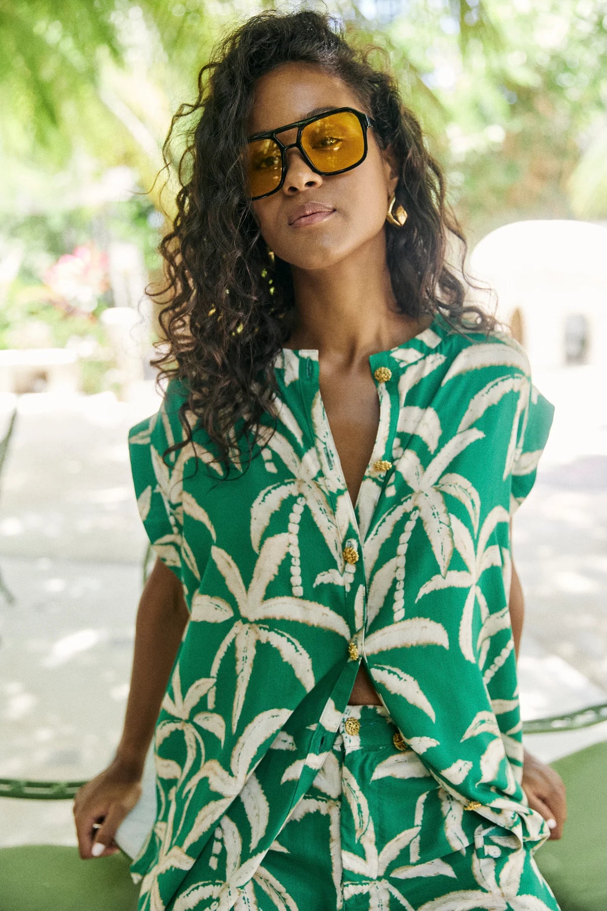 Haven Congo Button Top Palm