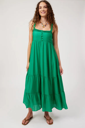 Haven Kenya Tiered Maxi Dress Green