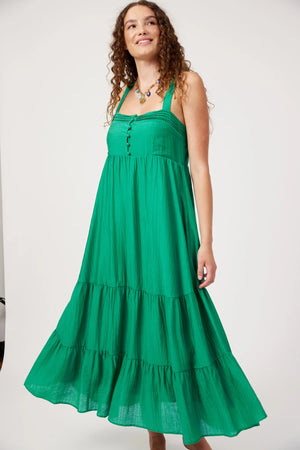 Haven Kenya Tiered Maxi Dress Green