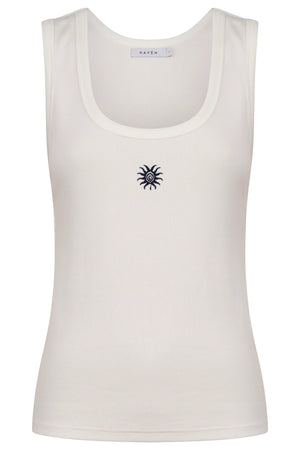 Haven Athens Embroidered Tank White