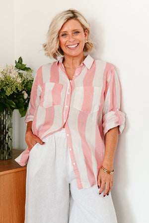 Soul Sparrow Dream Stripe Shirt Pink