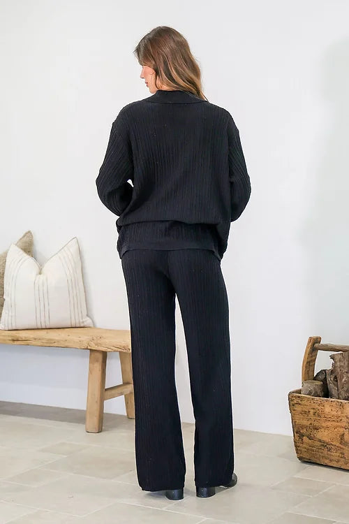 Label Of Love Collared Sweater Black