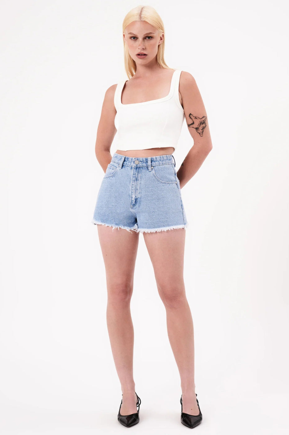 Abrand High Relaxed Short Kendall Light Vintage Blue