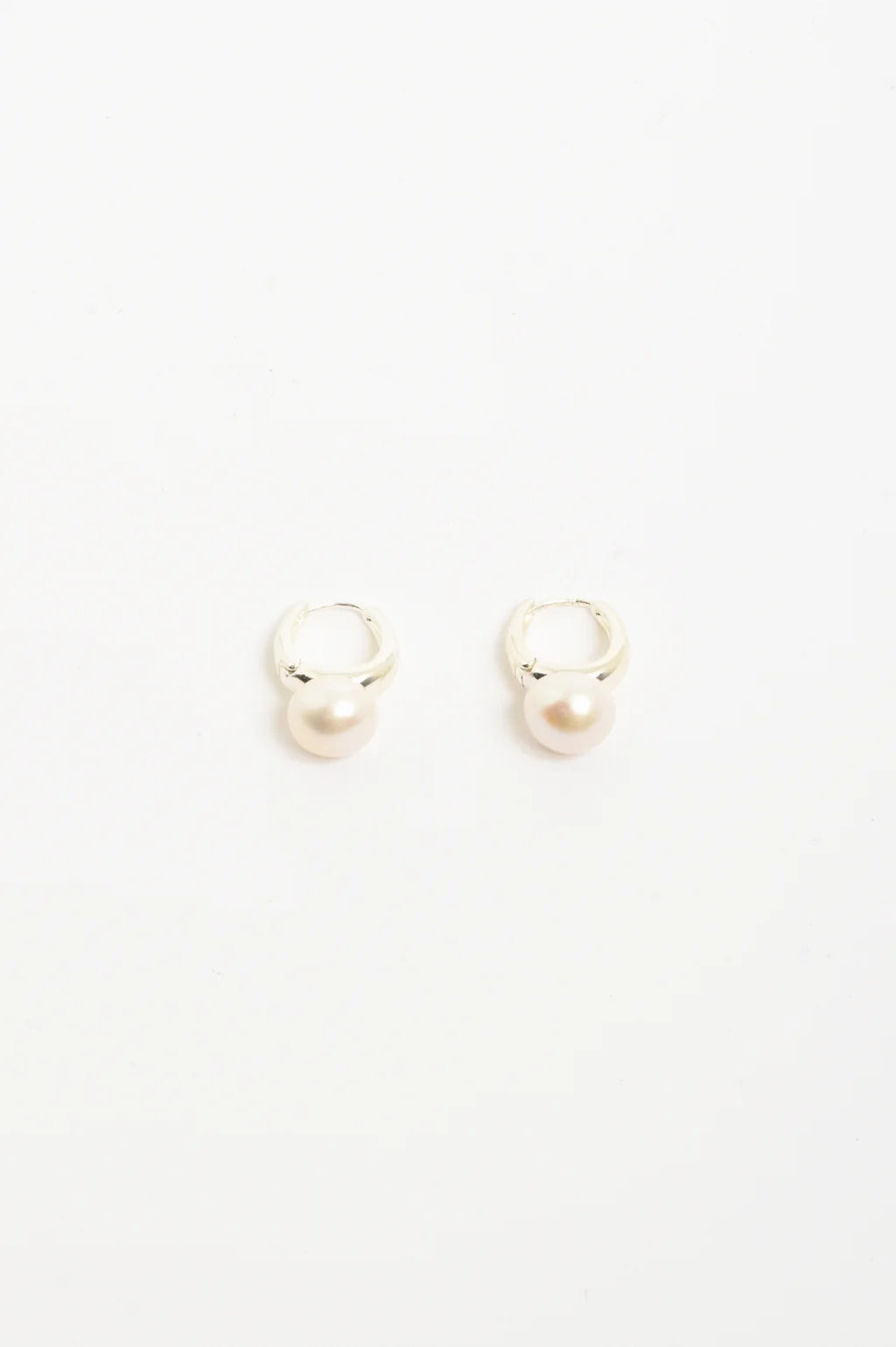 Adorne Freshwater Pearl Mini Hoops Silver
