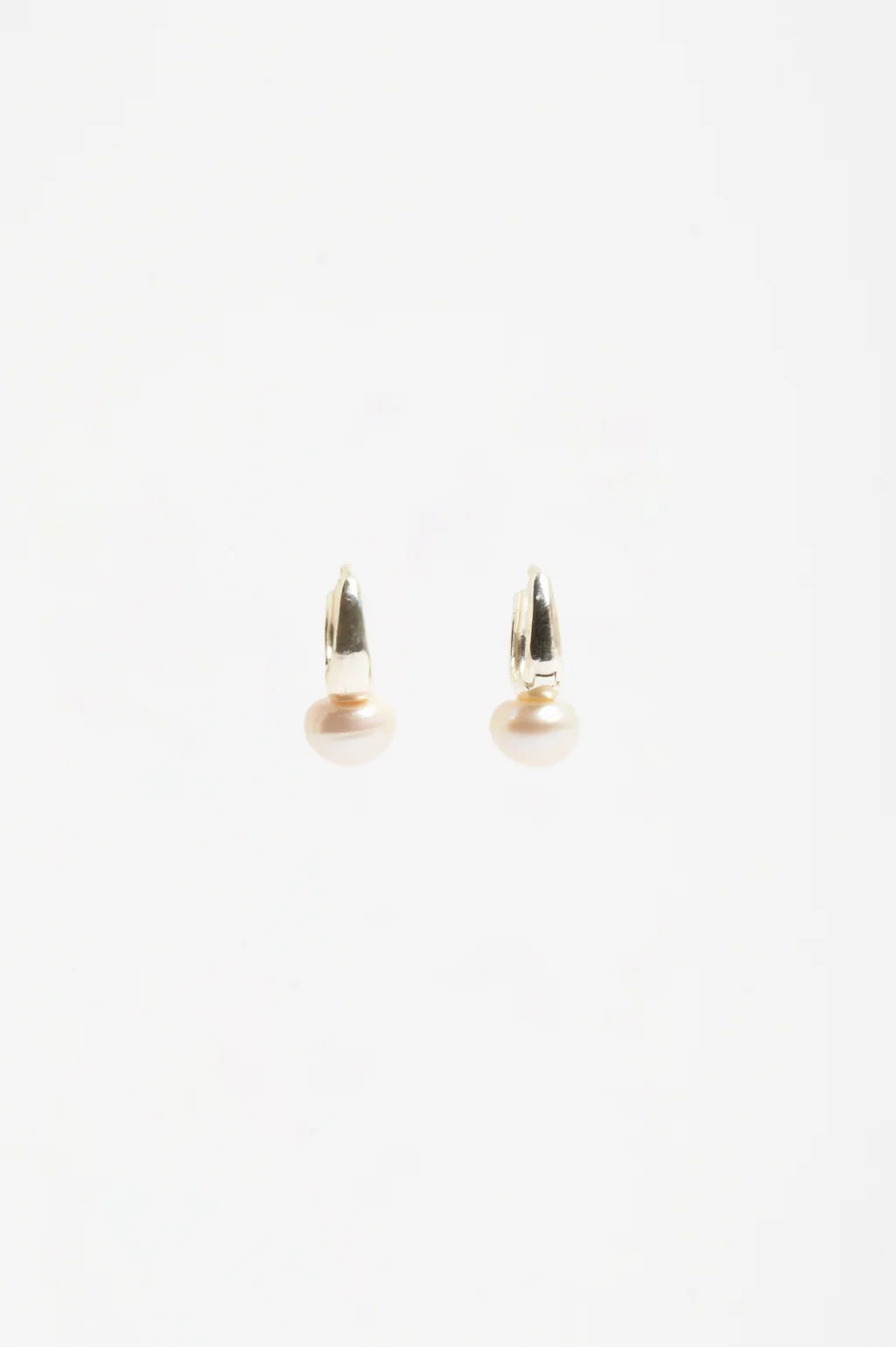 Adorne Freshwater Pearl Mini Hoops Silver