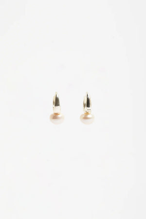 Adorne Freshwater Pearl Mini Hoops Silver