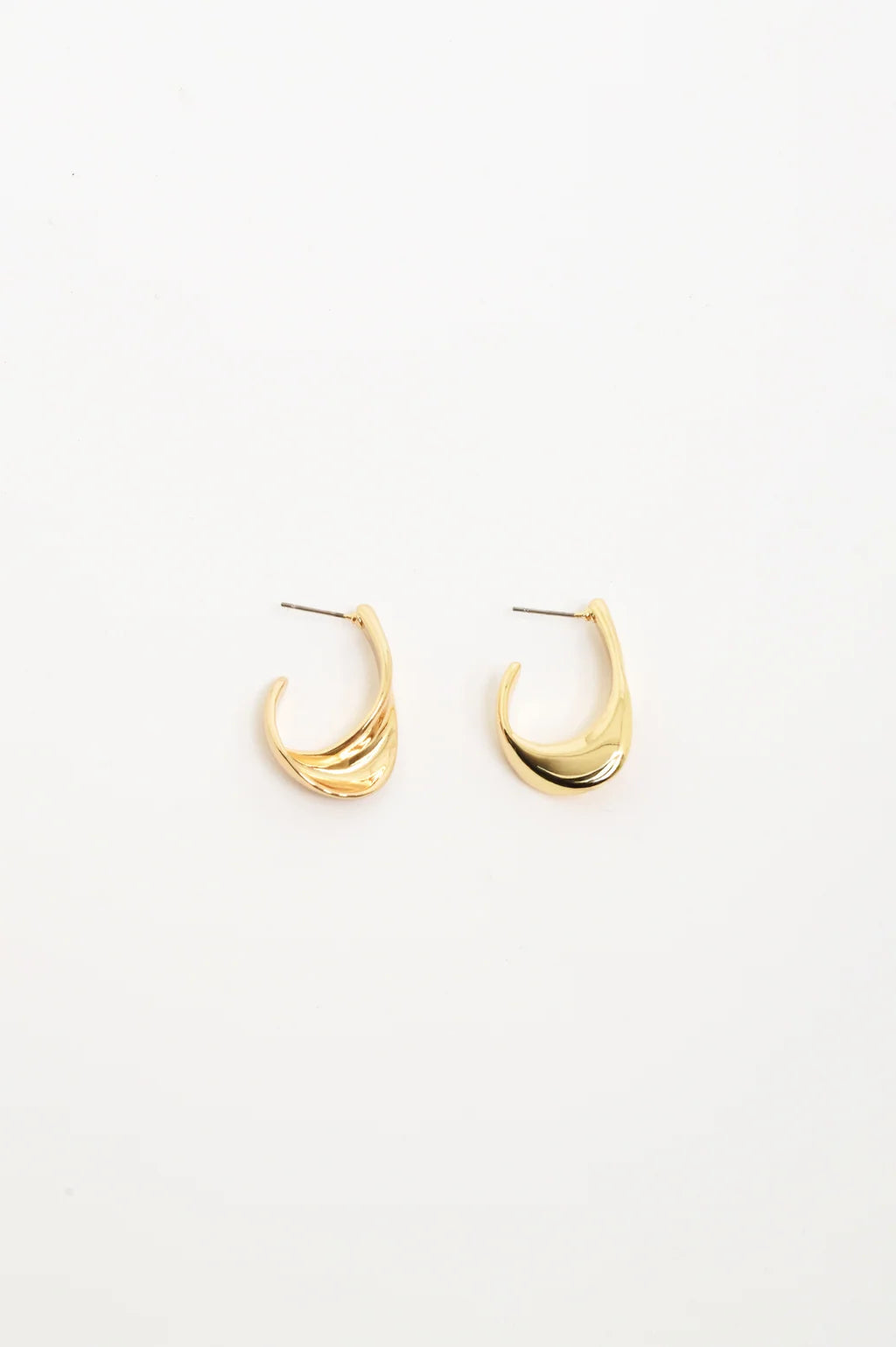 Adorne Spiral Edge Mini Hoops Gold