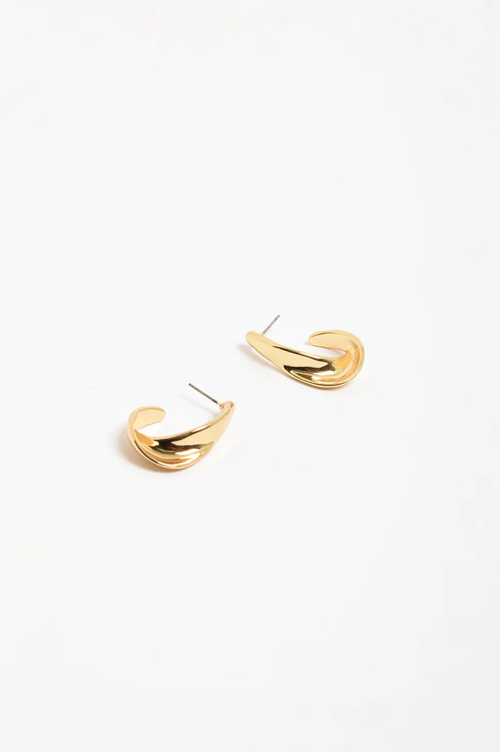 Adorne Spiral Edge Mini Hoops Gold