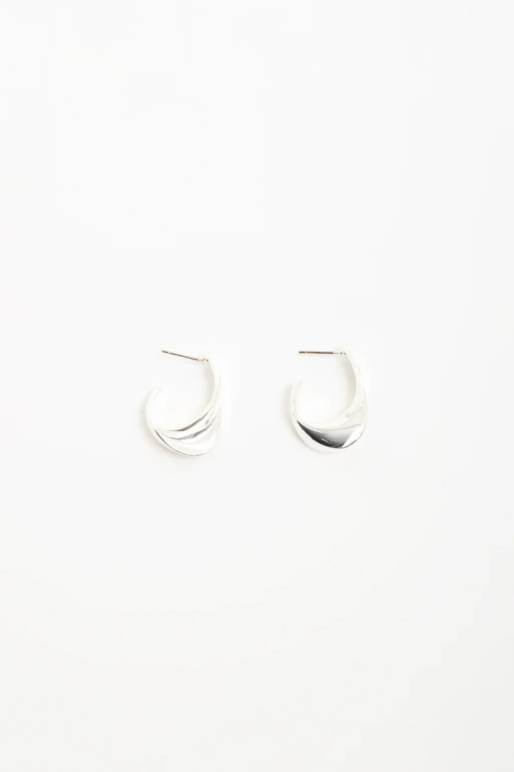 Adorne Spiral Edge Mini Hoops Silver