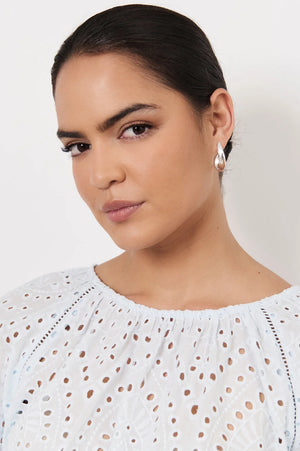 Adorne Spiral Edge Mini Hoops Silver
