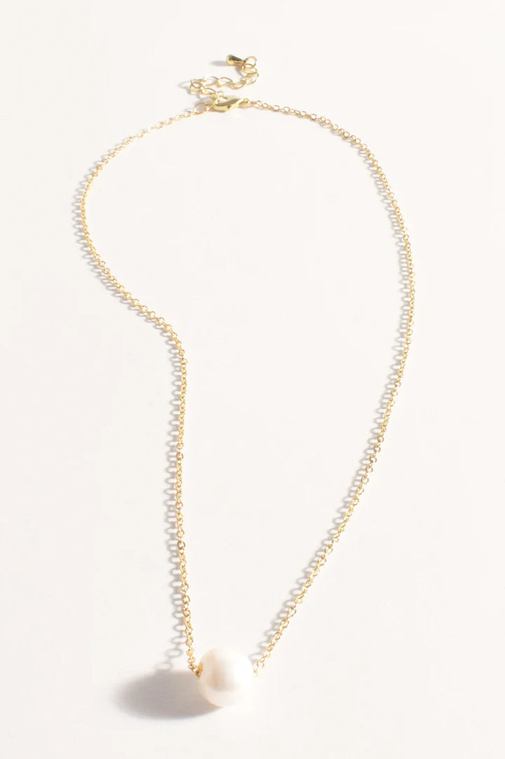 Adorne Pearl Centre Fine Short Chain Necklace Gold