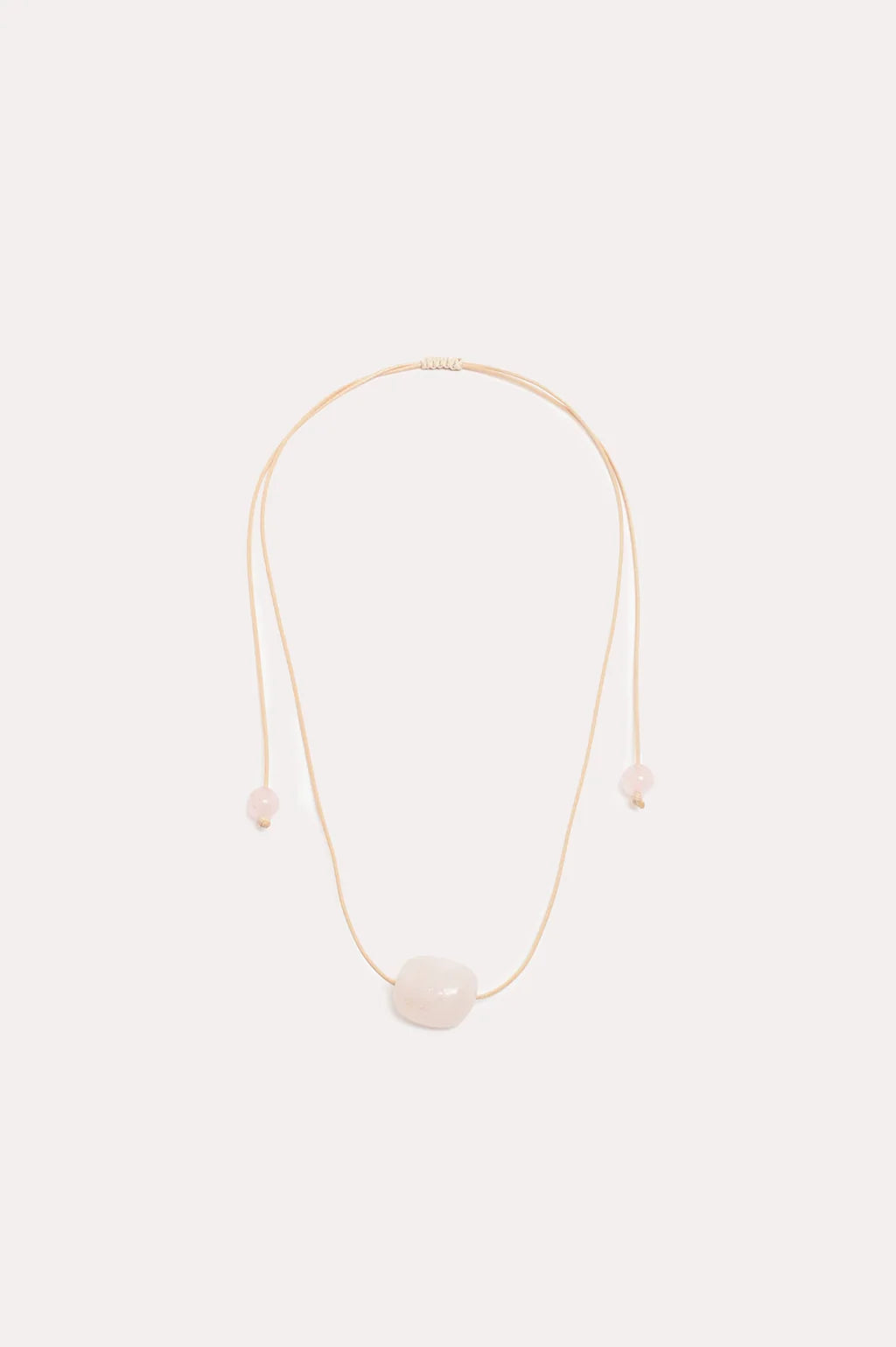 Adorne Adjustable Stone Centre Necklace Camel Pink