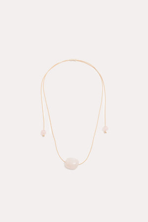 Adorne Adjustable Stone Centre Necklace Camel Pink