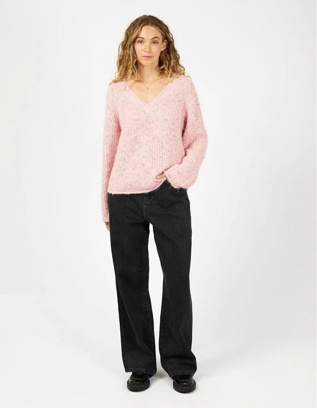 All About Eve Devon V Neck Jumper Pale Pink