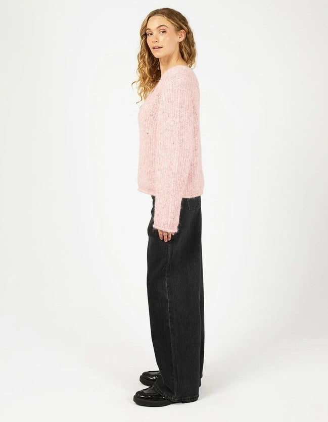 All About Eve Devon V Neck Jumper Pale Pink