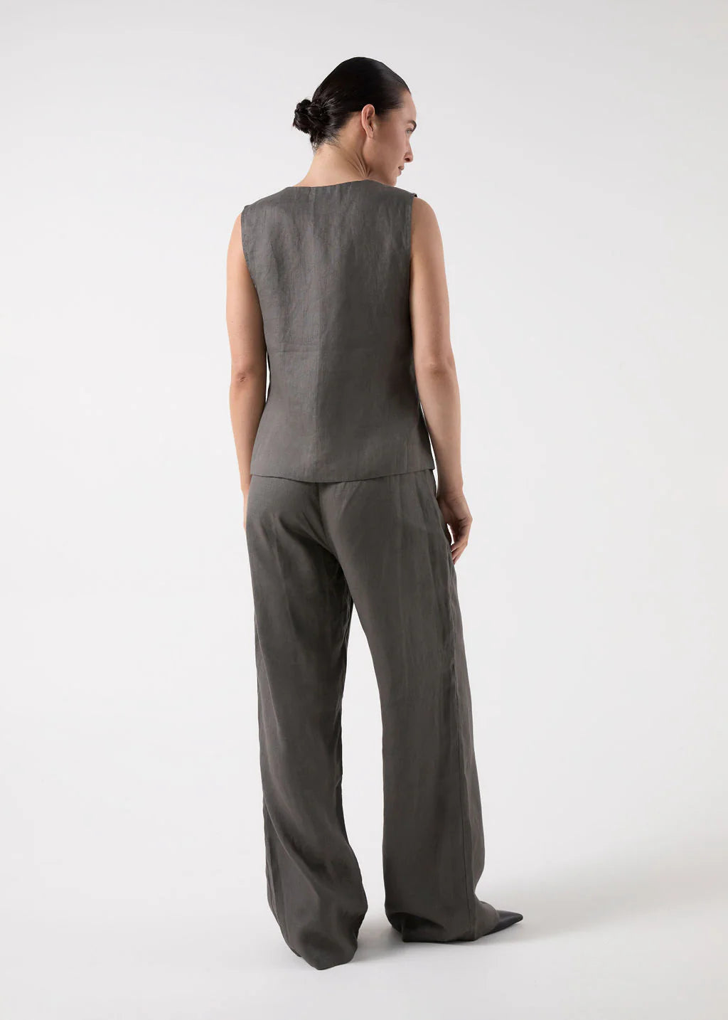 Bisk The Label Claudia Linen Vest Slate