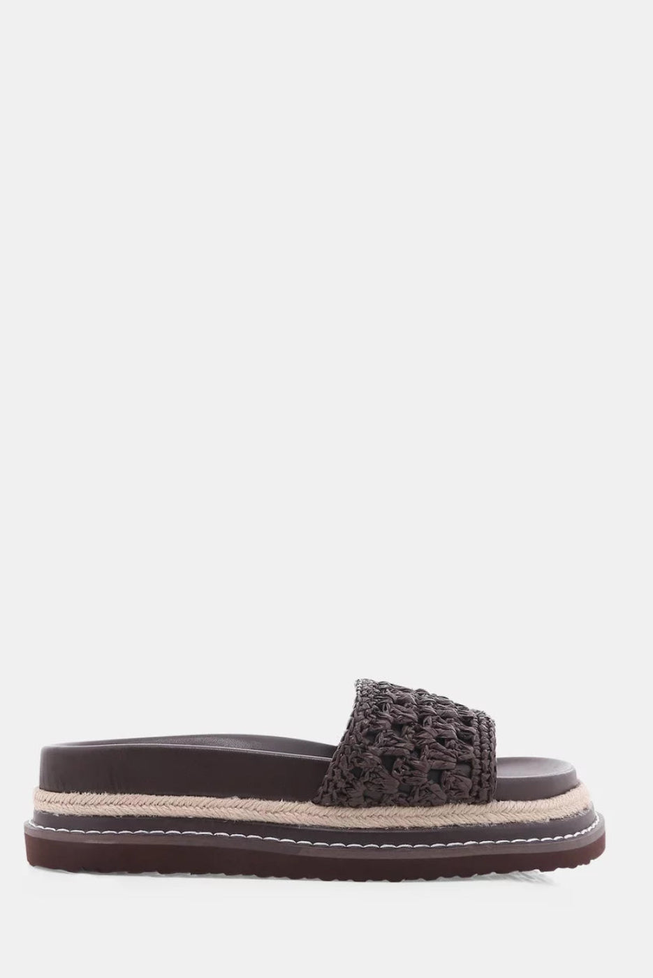 Billini Althea Slide Chocolate Raffia