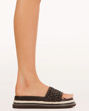 Billini Althea Slide Chocolate Raffia