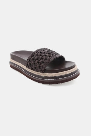 Billini Althea Slide Chocolate Raffia