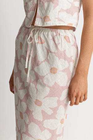 Rhythm Mimi Floral Bias Cut Maxi Skirt Rose