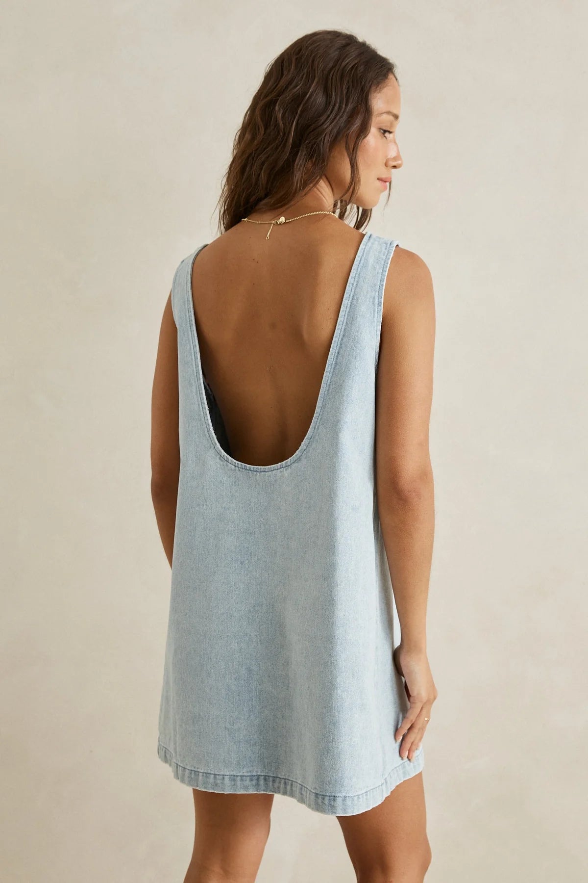 Rhythm Riley Denim Mini Dress Light Wash