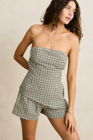 Rhythm Lottie Check Top Brown