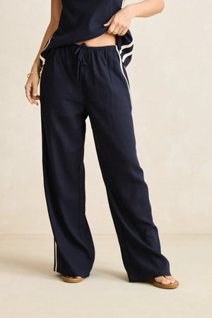 Rhythm Contrast Linen Track Pant Ocean