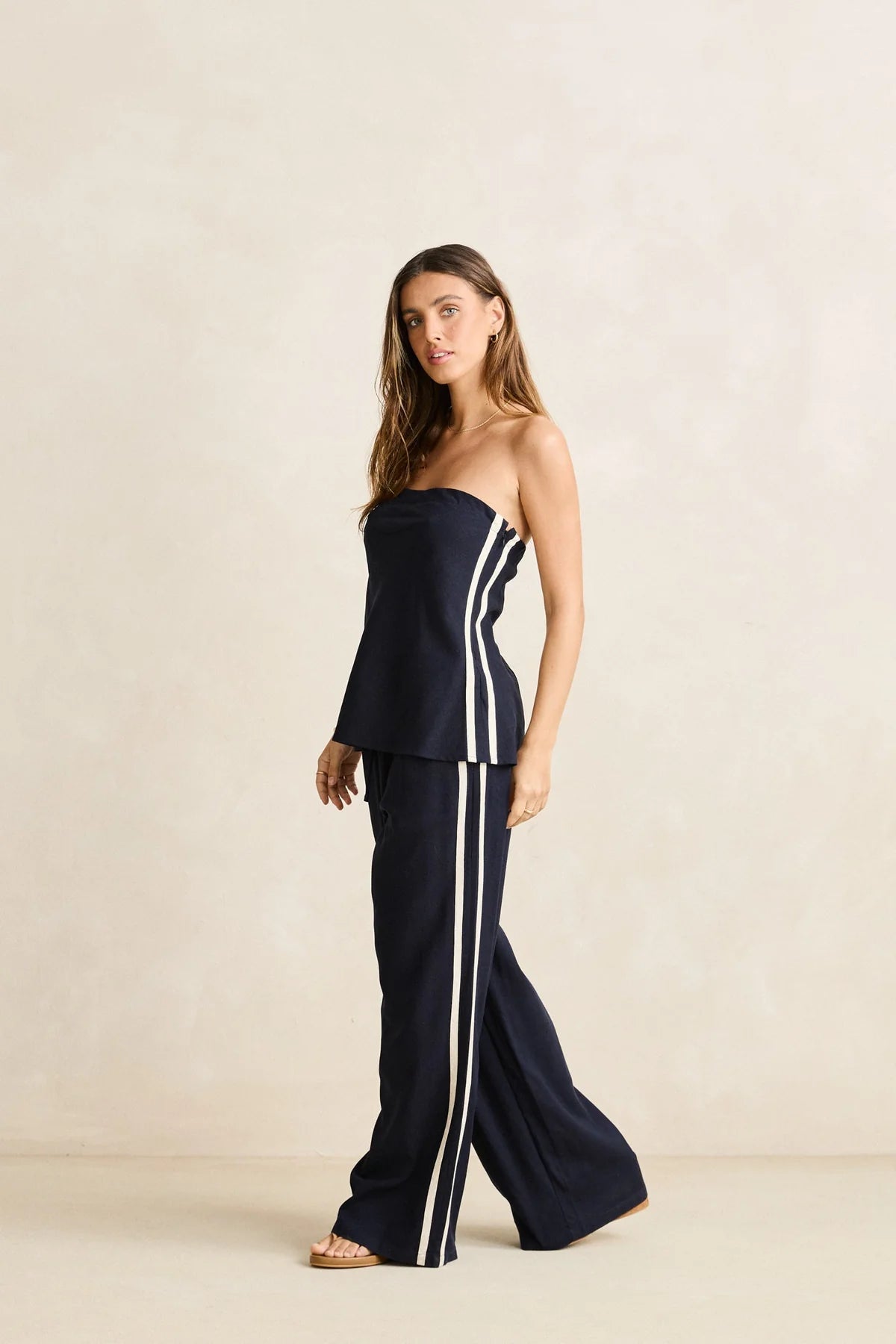 Rhythm Contrast Linen Track Pant Ocean