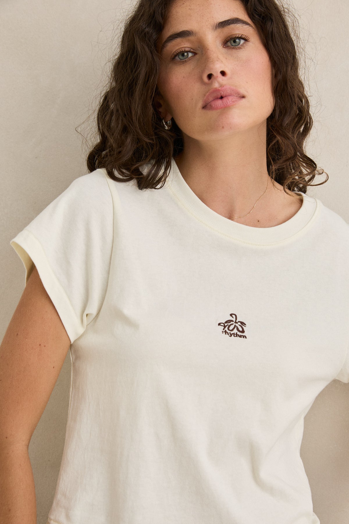 Rhythm Flur Printed Tee Cream