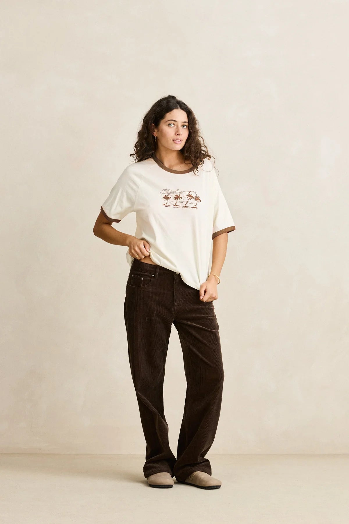 Rhythm Palma Printed Tee Brown