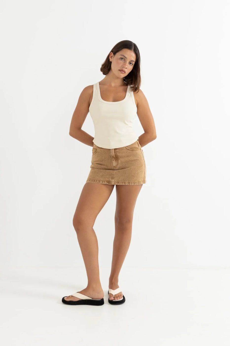 Rhythm Ruby Mini Skirt Washed Sand