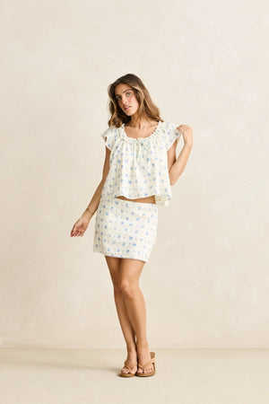 Rhythm Dahlia Mini Skirt Sky