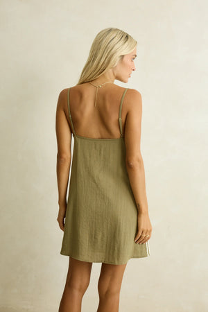 Rhythm Lace Slip Mini Dress Olive