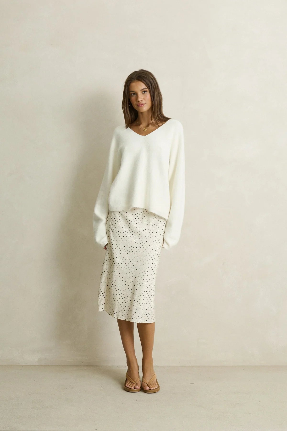Rhythm Maisy Midi Skirt Cream